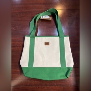 Vans Pergs Midi Tote Bag Shoulder Fairway Green Off White Canvas 12x12x5 New Tag